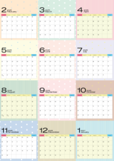 Calendar pattern ver. - full view
