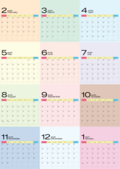 Calendar color ver. - full view